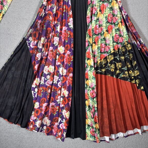 Delfi Collective Rita Mixed Print Pleated Twist Midi Dress Size S Ditsy Artsy - Picture 4 of 16